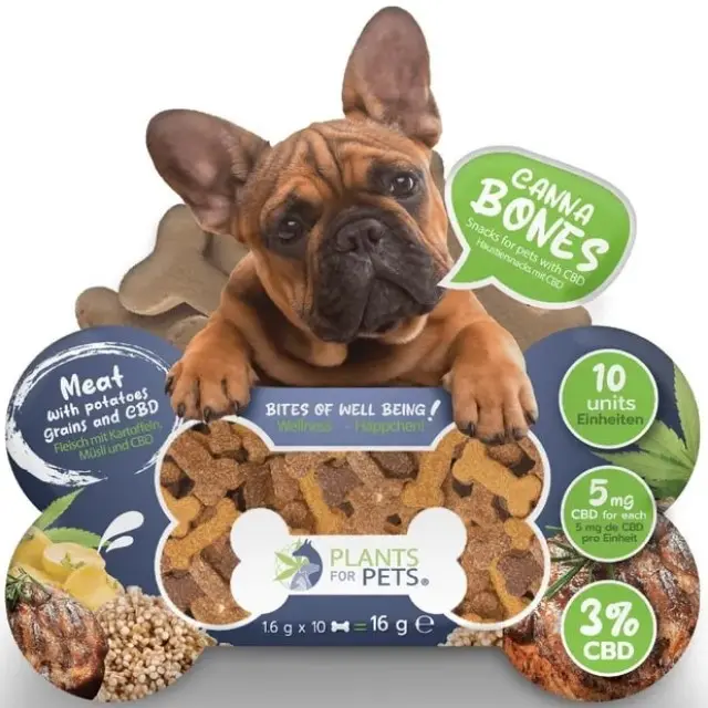 CANNABONES SNACK PER ANIMALI CON IL 3% DI CBD PLANTS FOR PETS