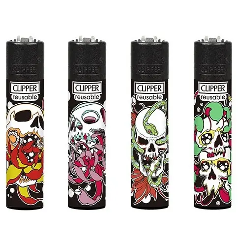 CLIPPER CLASSIC SKULLS N FLOWERS