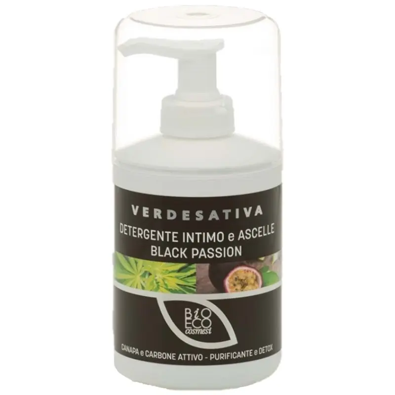 DETERGENTE INTIMO E ASCELLE BLACK PASSION AL CARBONE 250ml VERDESATIVA