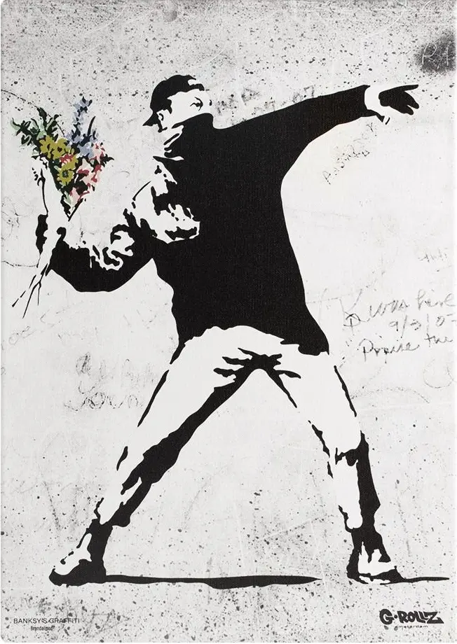 TELA FLOWER THROWER BANKSY'S GRAFFITI G-ROLLZ