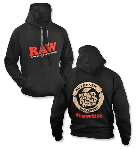 FELPE RAW POKER NERA CON CAPPUCCIO