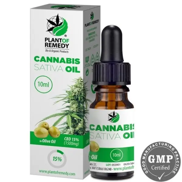 OLIO CON CBD AL 15% CON OLIO D'OLIVA Flacone da 10ML PLANT OF REMEDY