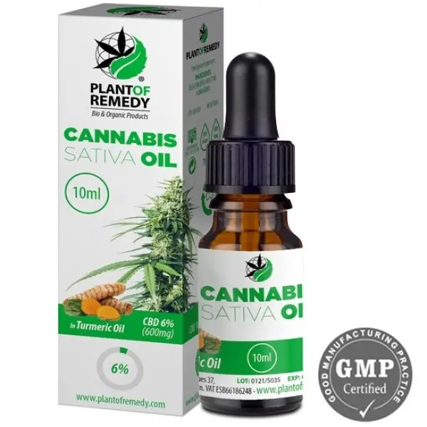 OLIO CON CBD AL  6% CON OLIO DI CURCUMA Flacone da 10ml PLANT OF REMEDY