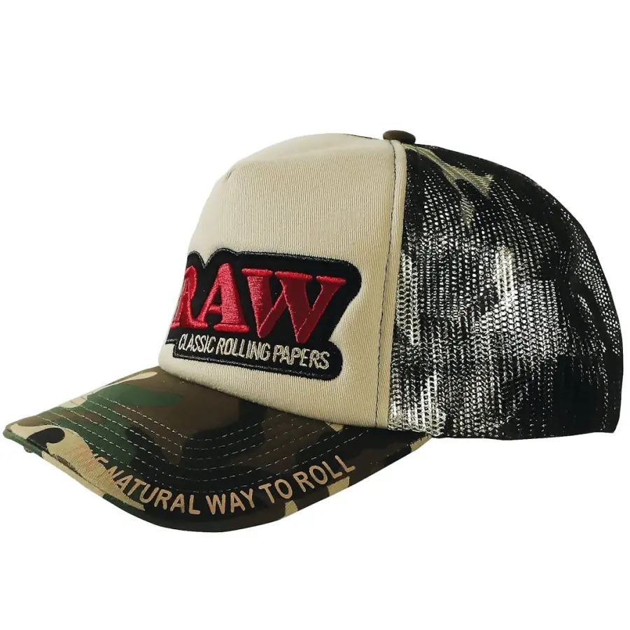 RAW CAPPELLO TRUCKER CAMO e BEIGE con POKER