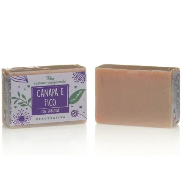 SAPONE BIO CANAPA E FICO CON SPIRULINA VERDESATIVA