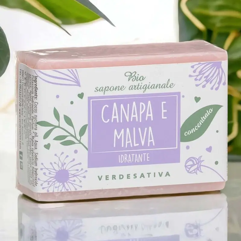 SAPONE CANAPA E MALVA 100g VERDESATIVA