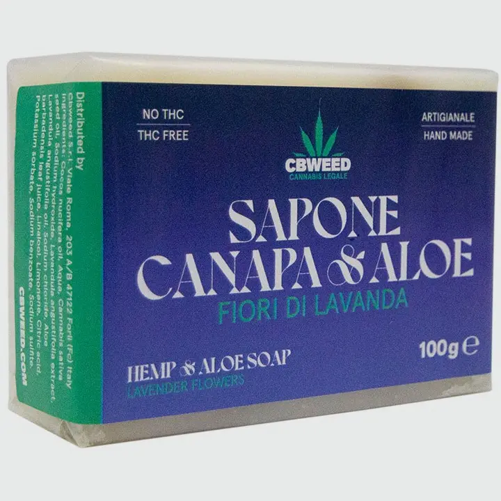 SAPONETTA CANAPA, ALOE E FIORI DI LAVANDA 100gr CBWEED