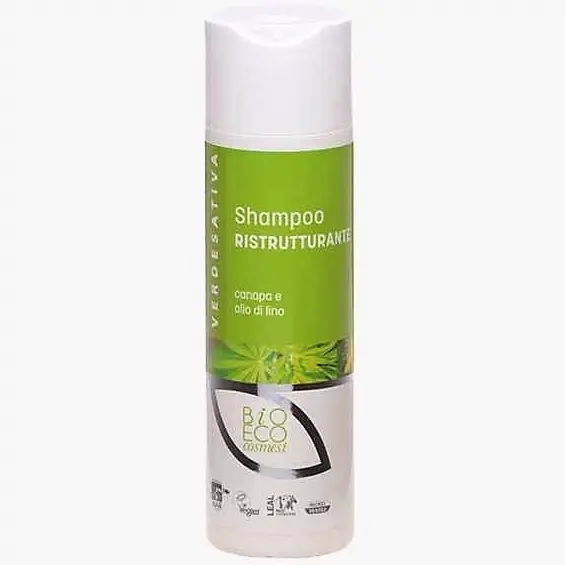 SHAMPOO RISTRUTTURANTE CANAPA E OLIO DI LINO 200 ml VERDESATIVA